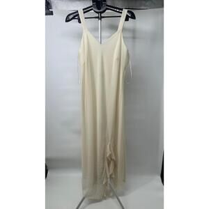 R&M Richards Cream Dress Beaded Bridal Sleeveless Size 16W 90s Y2K‎